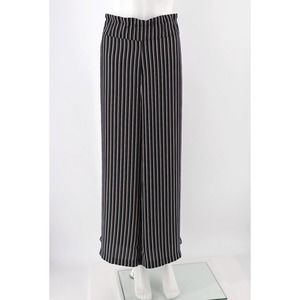 Halogen NEW Wide Leg Cropped Pants Lightweight Black White Stripe Plus Size 3X